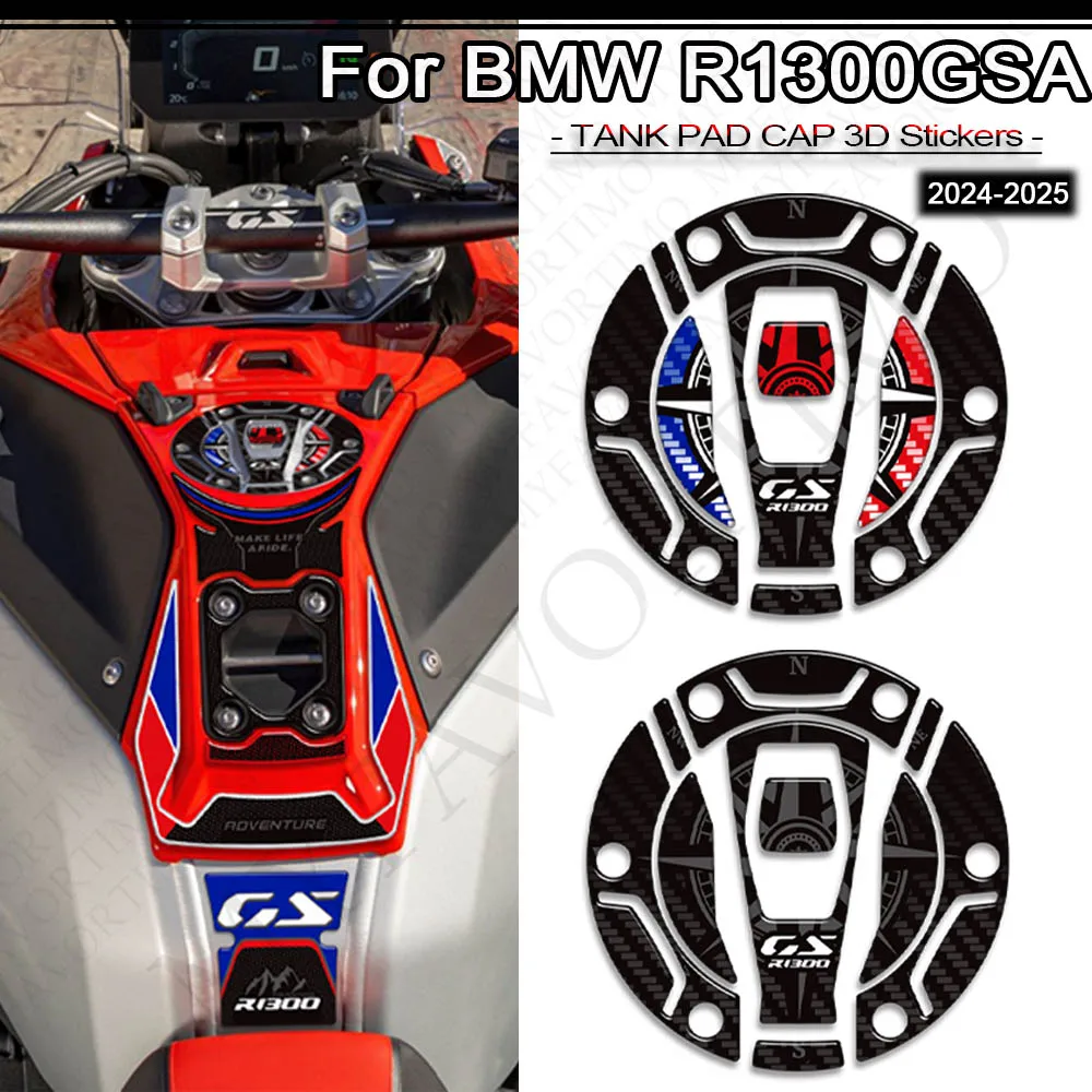 For BMW R1300GS 1300 GS Adventure GSA Tank Pad Side Grips Gas Fuel Oil Kit Knee Stickers Decals 2024 2025 Model Year Specific