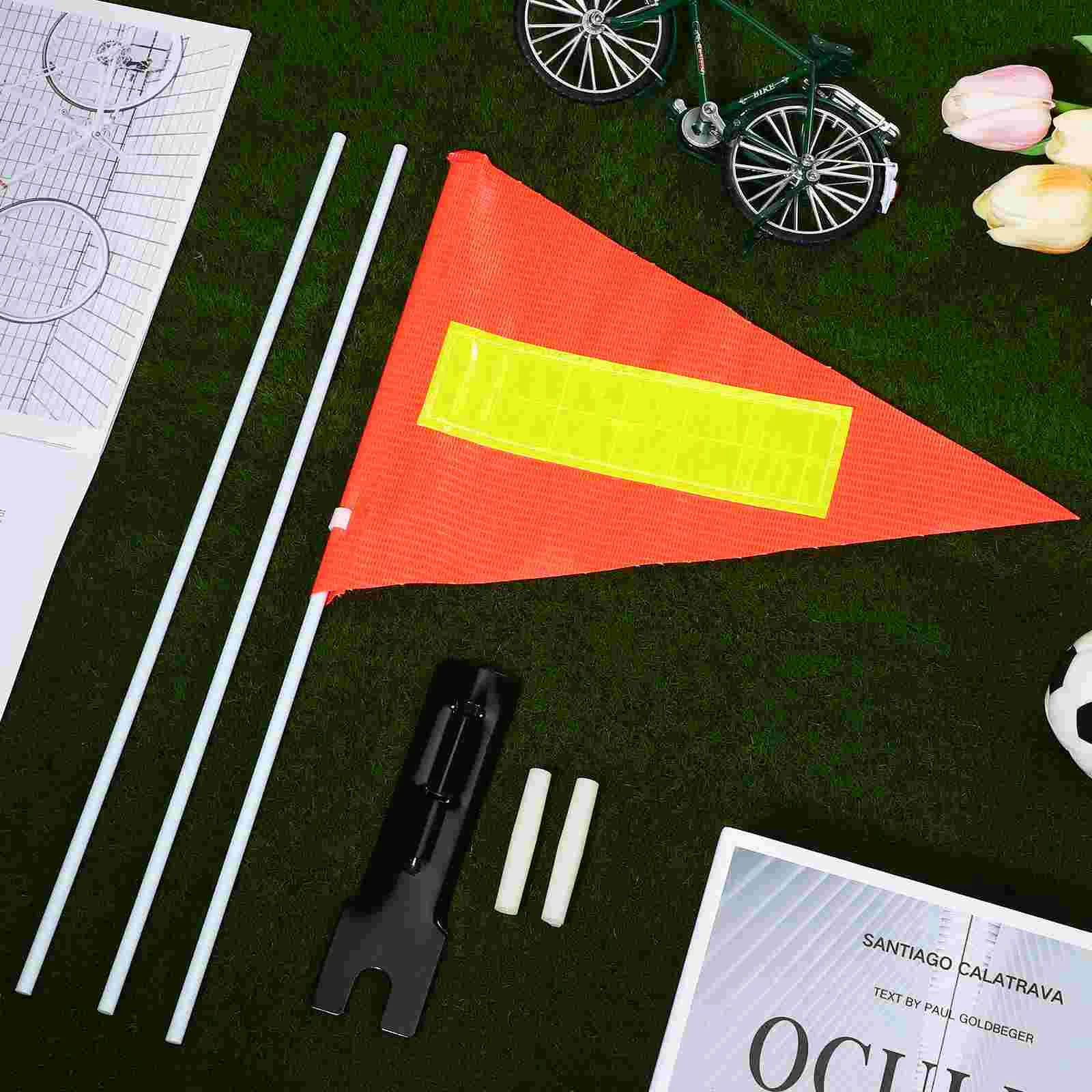 Reflective Flag Bicycle Bike Stems The Sign Banner Safety Go Kart Flags With Pole Pvc