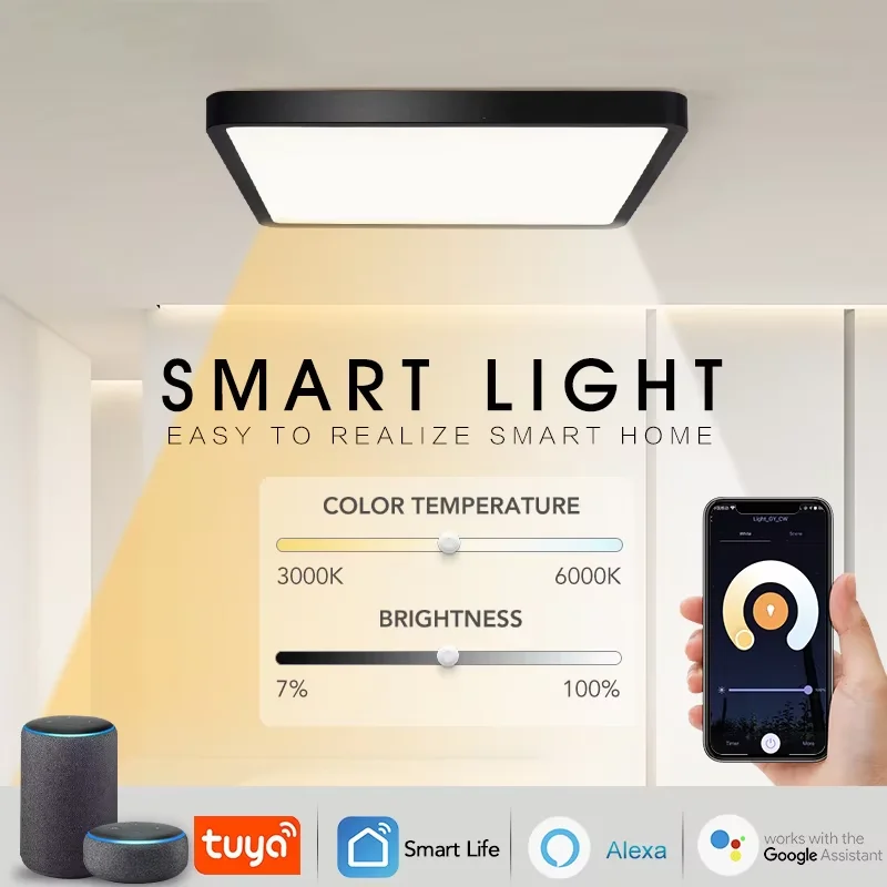 

Светодиодный потолочный светильник 24/36 Вт, европейский минималистичный стиль, квадратный, для внутреннего освещения, белый/теплый свет, 3240 люмен, 110-260 В, для гостиной