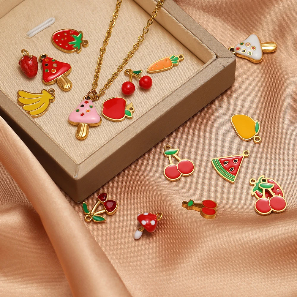 5Pcs Stainless Steel Cute Mush - Jewelry Making For 5 Year Old ulasan dan harga