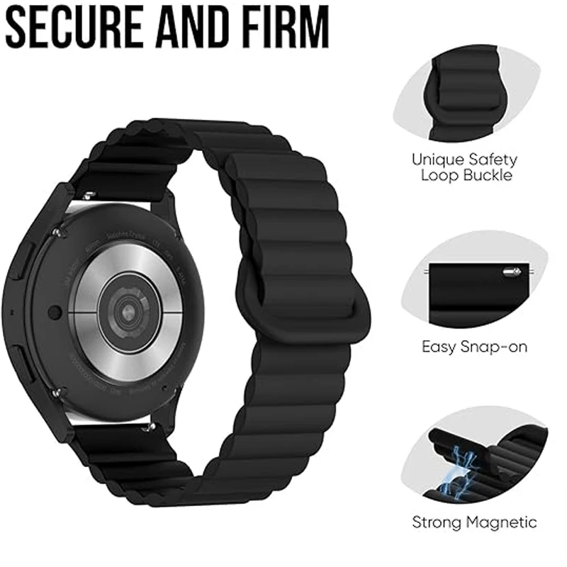 Magnetic Loop Strap For Samsung Galaxy Watch 7 6 5 4 40MM 44MM 6 Classic 46 43 47mm/5 Pro 45mm Band Silicone 20mm 22mm Watchband