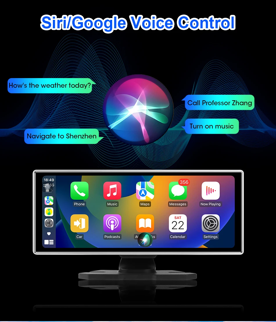 Develuck 11.26 Inch Wireless CarPlay Android Auto 4K Dash Cam Car