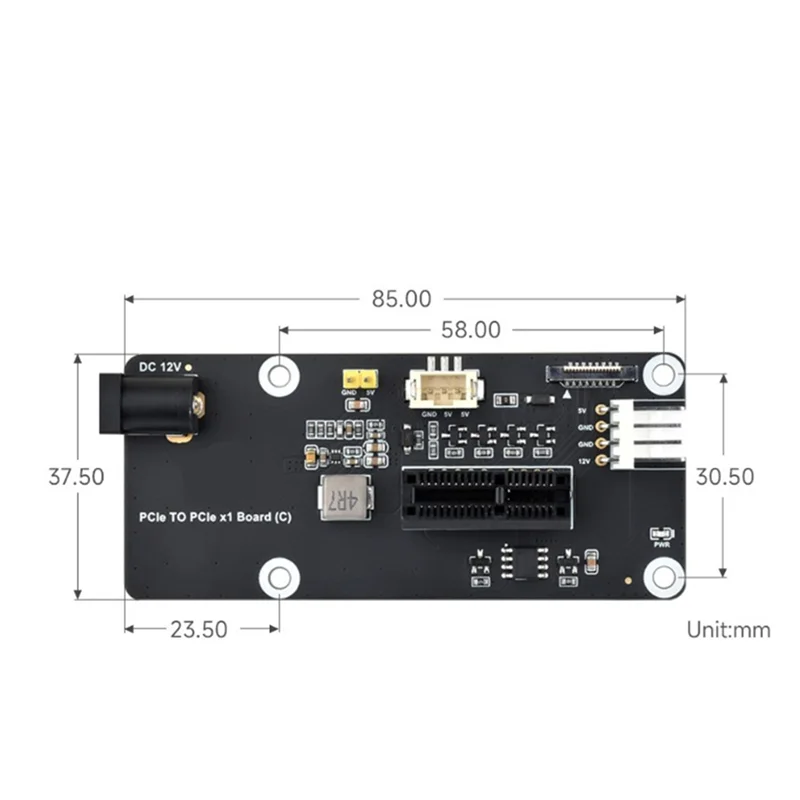 Elegante conector Raspberry Pi 5 Pcie FFC a placa de expansión estándar Pcie X1 Slot (C) para Raspberry Pi 5