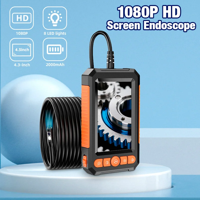 

KERUI 1080P Endoscope with 4.3 IPS Screen 1M/5M/10M/20M/30M Cable Single/Dual Lens Inspection Camera Borescope for Car Repair