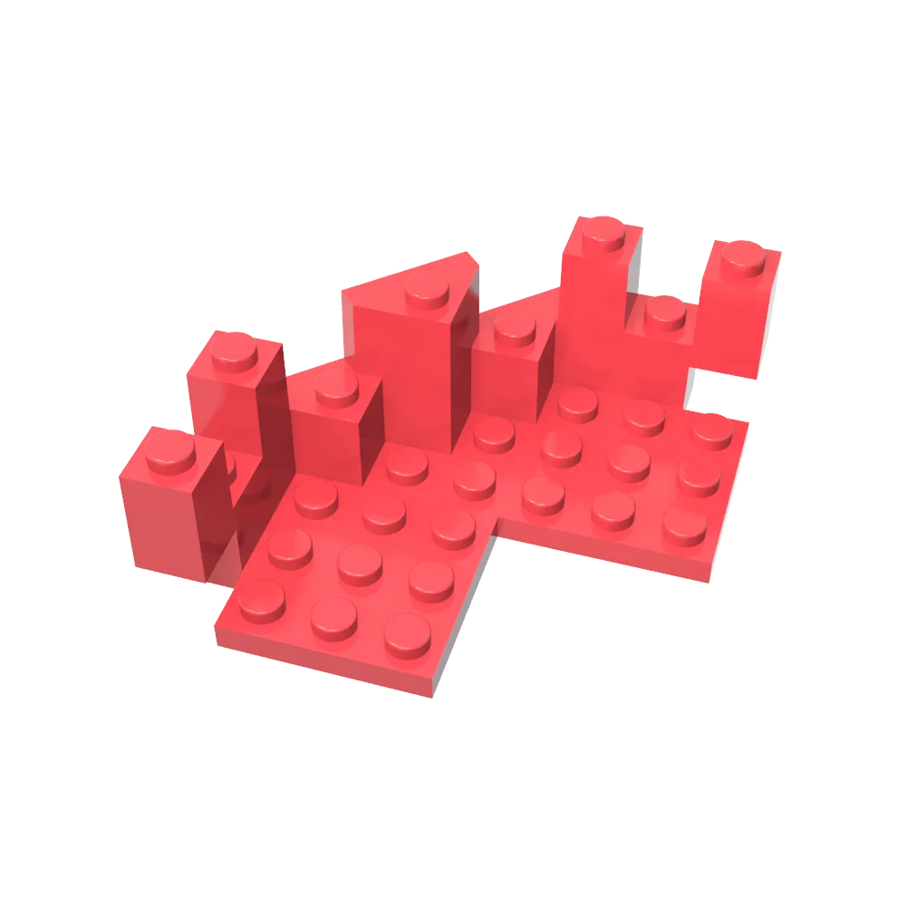 Gobricks GDS-2168 Castle Turret Top 7 x 7 Corner compatible with lego 6072 children's DIY Educational Building Blocks Technical