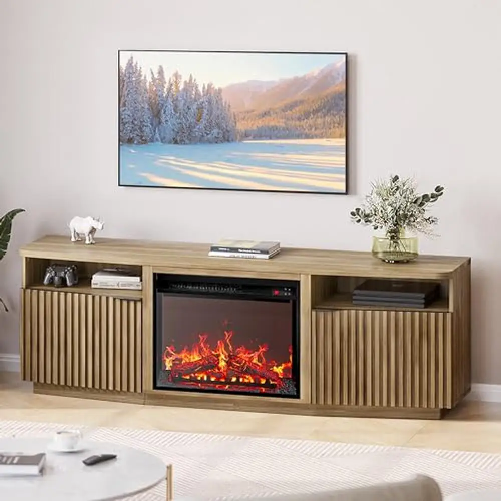 Electric Fireplace TV Stand with Remote Control Modern Entertainment Center Up to 75