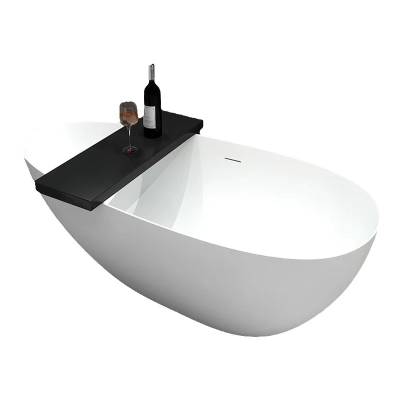 

Egg-shaped artificial stone bathtub Household small apartment independent hotel B & B bathtub