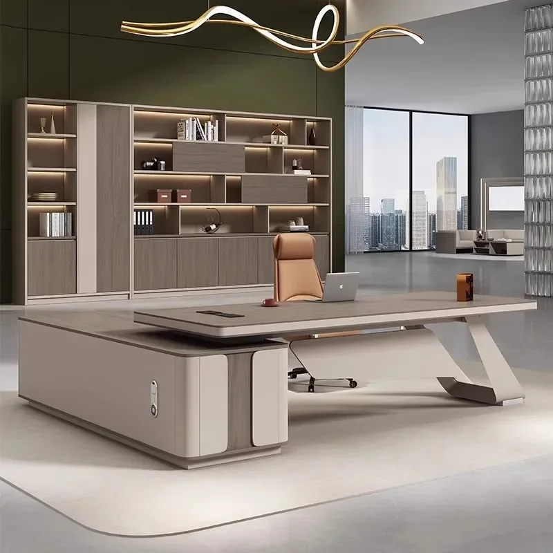 Luxury Office Furniture Storage Drawers Study Corner Work Gaming L Shaped Desktop Escritorios De Ordenador Home Executive