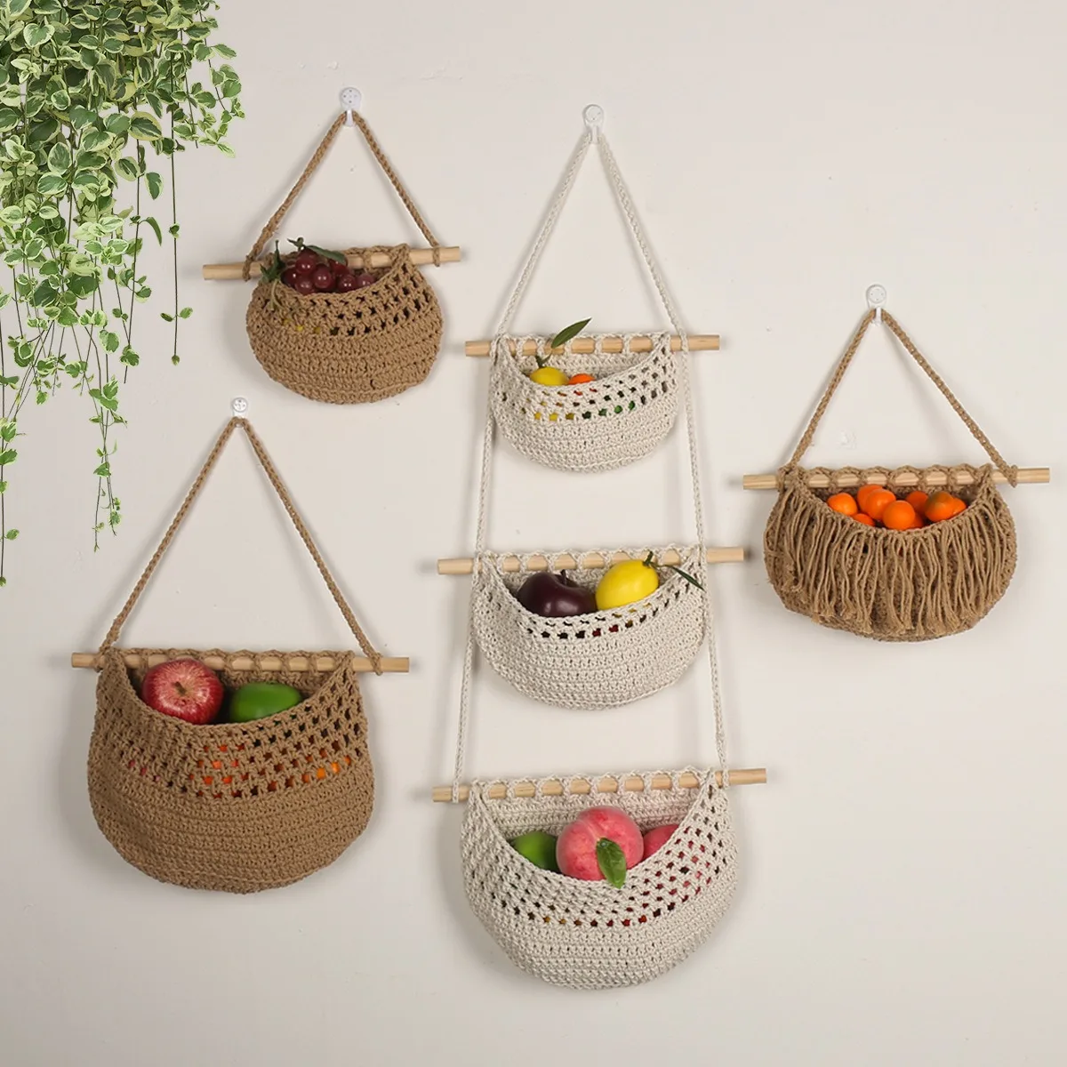 Hand-woven Storage Net Pocket Storage Rack Ins Wall Decoration Pendant Room Tapestry Wall Hanging Room Decor Aesthetic 2024