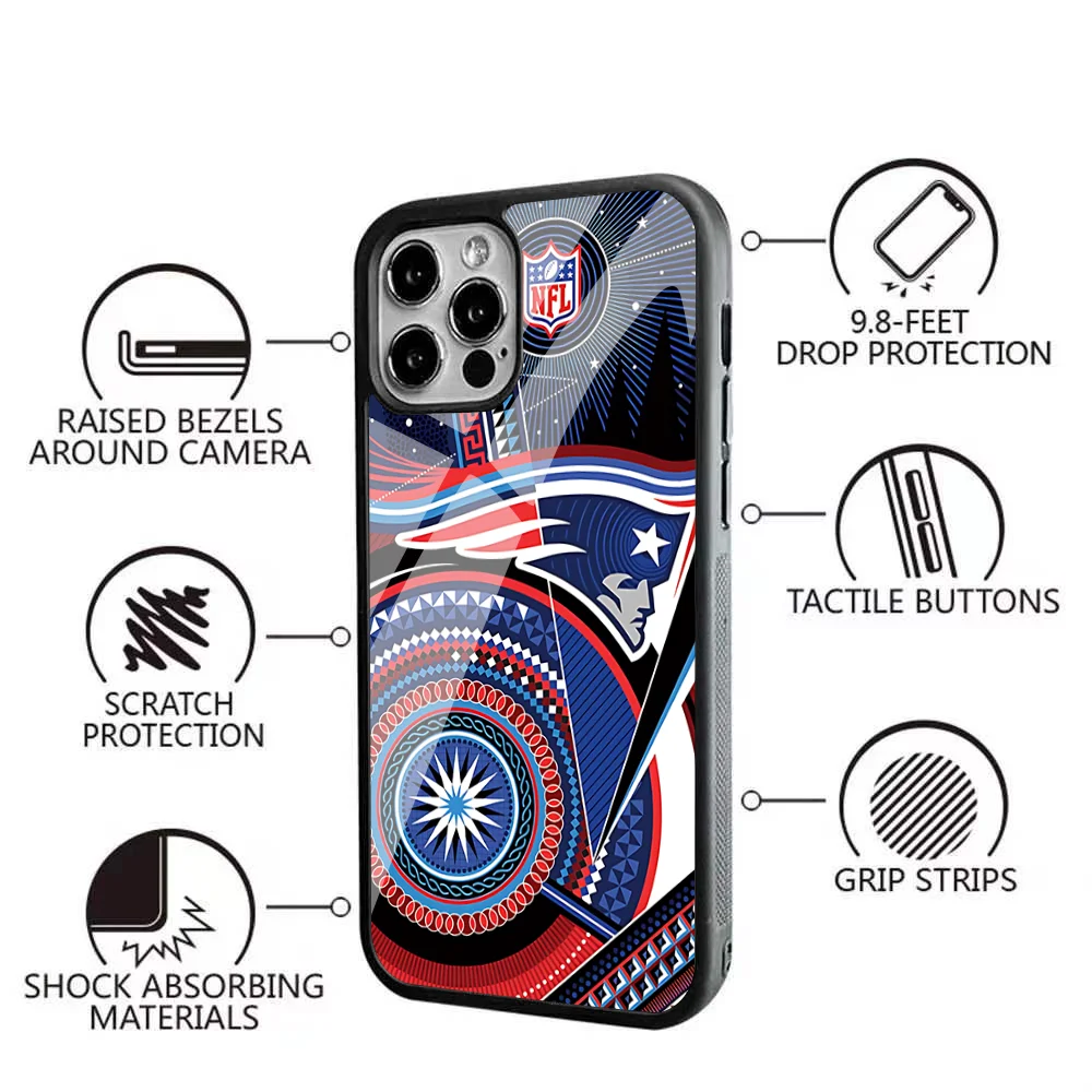 N-New-E-engllands-P-Patriots-S custodia per telefono forte magnetica per IPhone Pro Max Mini specchio Alex per Cover di ricarica Wireless Magsafe