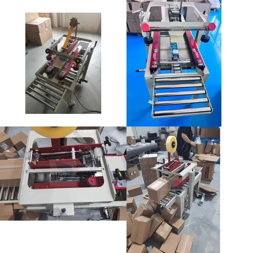 

Paper Box Sealing Machine for Plastic Folding Lid Cartons Transparent Tape Packing Sealer Automatic Packaging Equipment for
