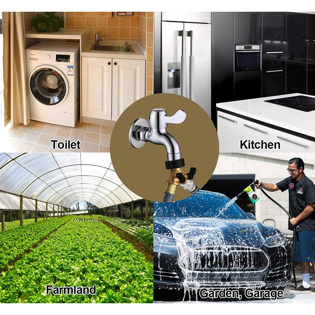 Nuevo Divisor de manguera de latón, conector de manguera de jardín de 2 vías, rosca 3/4, adaptador de espiga de manguera en forma de Y, divisor de manguera de agua para granja al aire libre