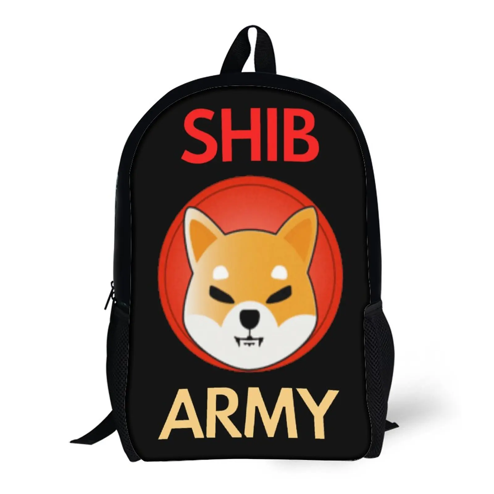 Shib Coin Shib Army Shiba Inu Crypto Sac à dos durable et confortable, ensemble 3 en 1, sac à dos 17 ", sac à lunch, sac à stylos, camps d'été, qualité supérieure