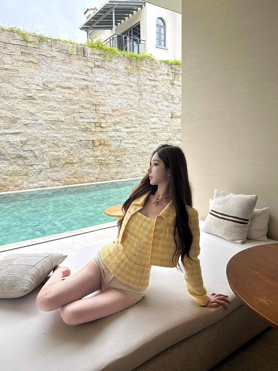 

Dopne Early Autumn ort Coat Women's Vest orts Set Artistic Small Fraance Sle Ladies Faion Commute Sle Polyeste...