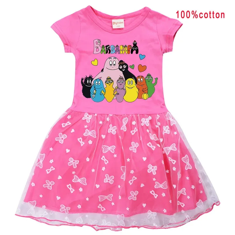 2022 صيف جديد تي شيرت فستان Barbapapa بنات توتو فستان زي الهالوين التأثيري الأميرة الاطفال الفتيات فساتين حفلات أعياد الميلاد
