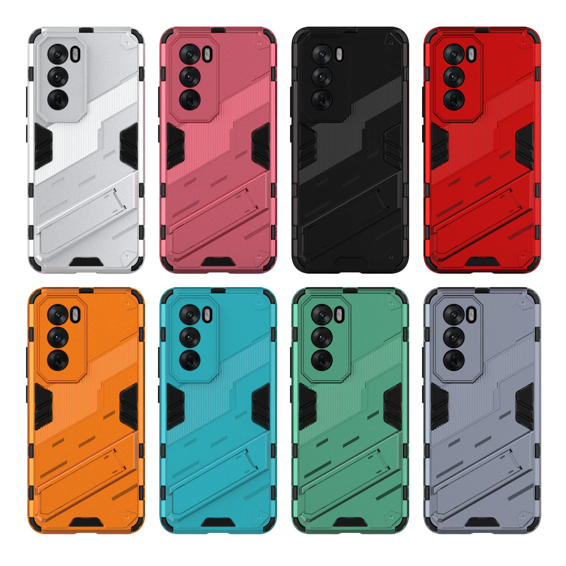 For OPPO Reno12 Case For Reno12 Pro Cover 6.7 inch Punk Style Hard Armor Bracket Shockproof Protective Bumper For Reno12 5G