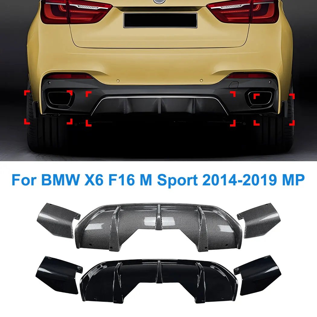 Rear Bumper Lip Rear Corner Set Car Trunk Spoiler Exterior Decoration Styling Modification For BMW X6 F16 M Sport 2014-2019 MP