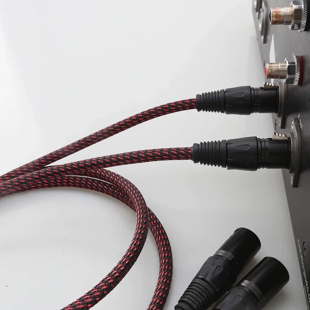 High-End Hifi Audio 5N OFC XLR Interconnect Cable Pair - Male to Female Extension for Superior Sound Quality