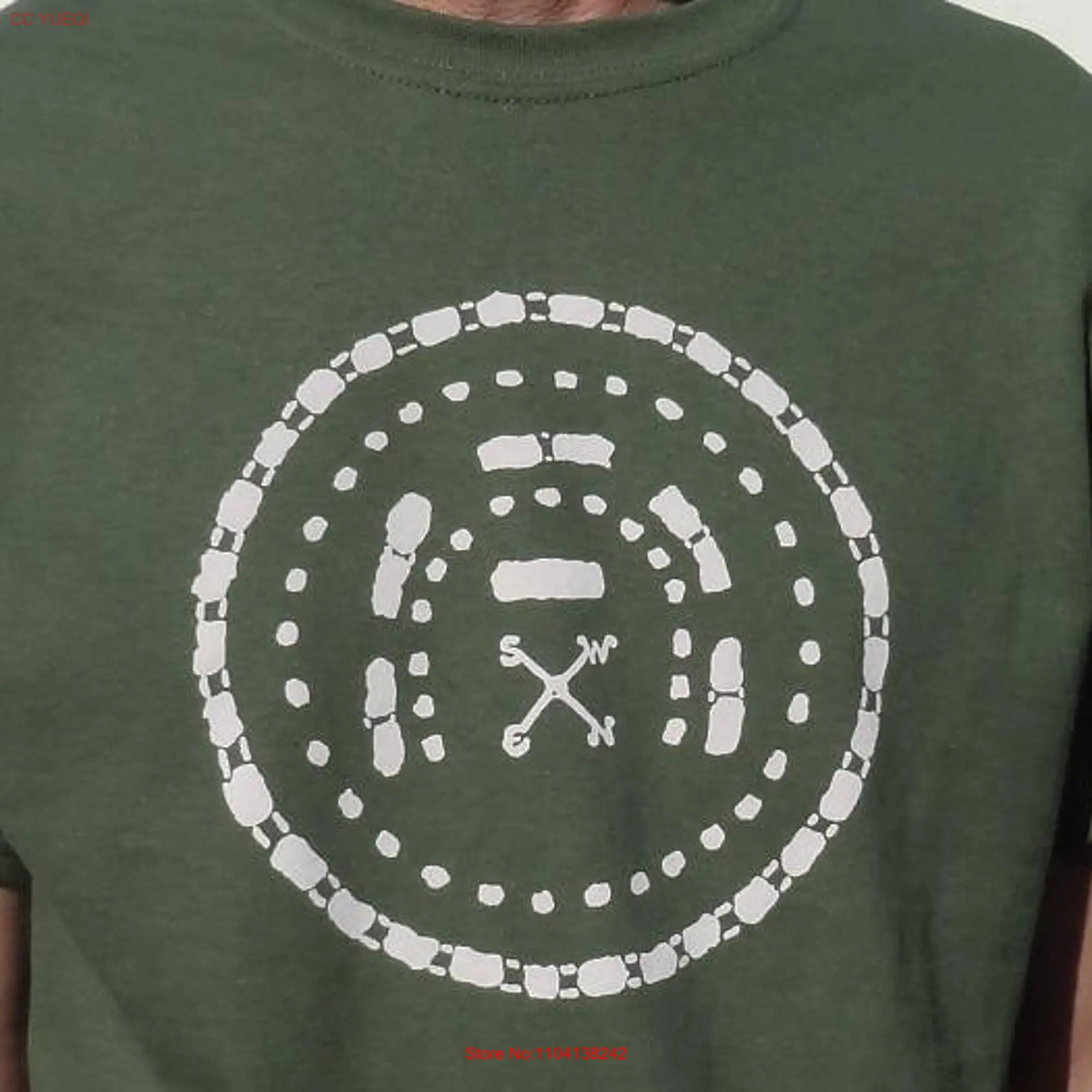 Stonehenge T Shirt green long or short sleeves