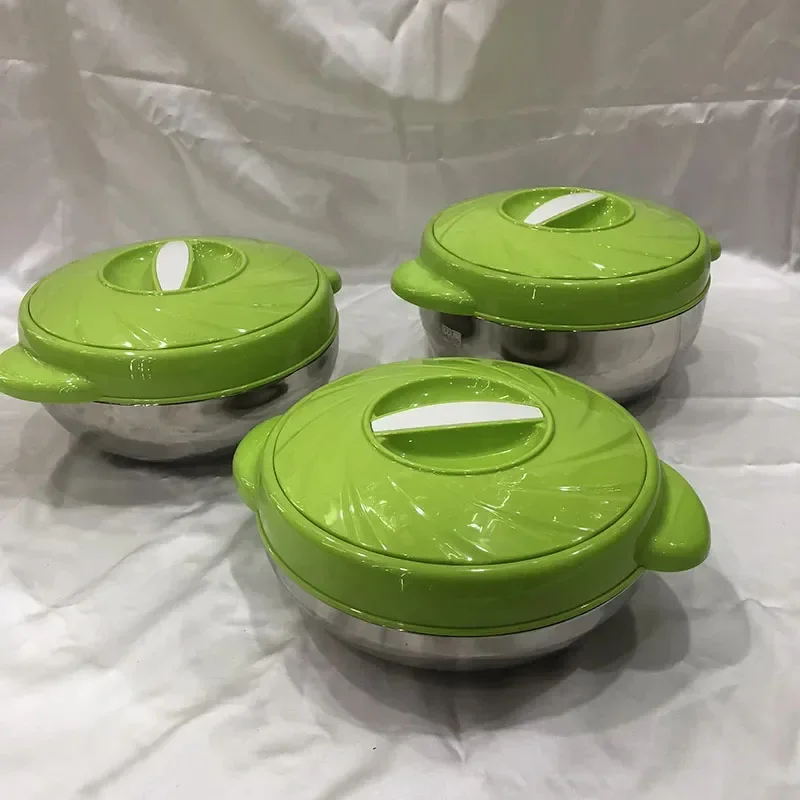 New 3pcs/set 1.5/2/3L Food Warmer Pot Plastic Special Offer Bento Heat Preservation Box Food Thermal Hot Pot for Party Ramadan