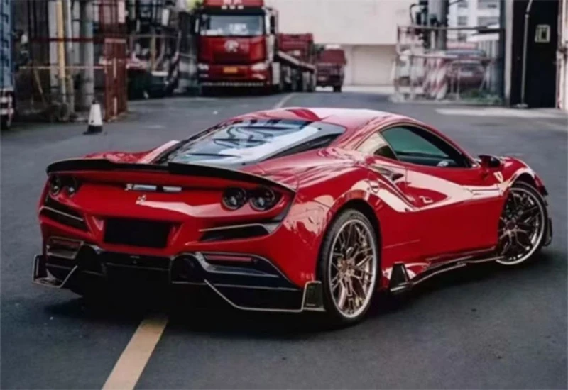 페라리 F8 실제 탄소 섬유 테일 윙 스포일러 키트용