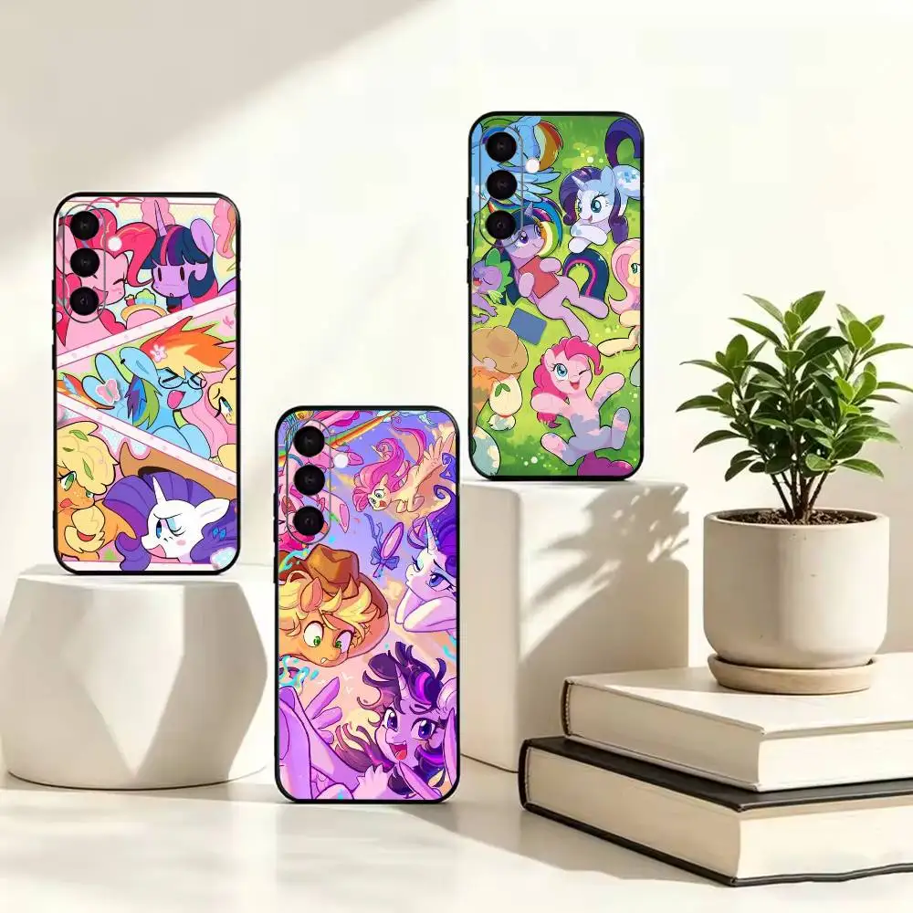 Cartoon M-My Little Ponys-s   Black Soft Silicone Phone Case For Samsung Galaxy A73 A72 A71 A70 A53 A52 A51