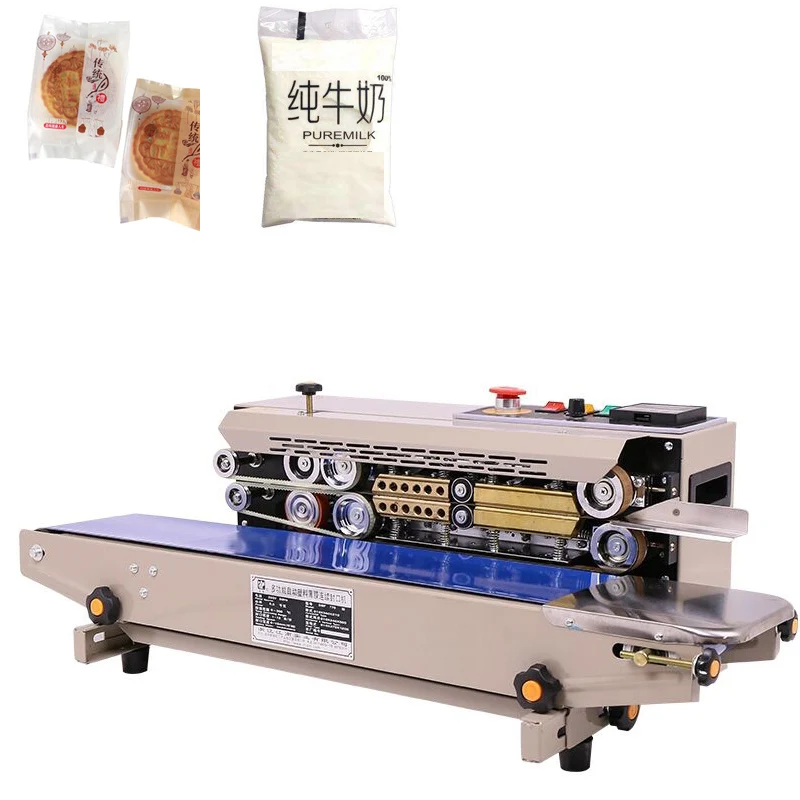 Horizontal Band Sealer Frozen Food Detergent Flour Tea Coffee Plastic Film Pouch Continuous Bag Sealing Machine