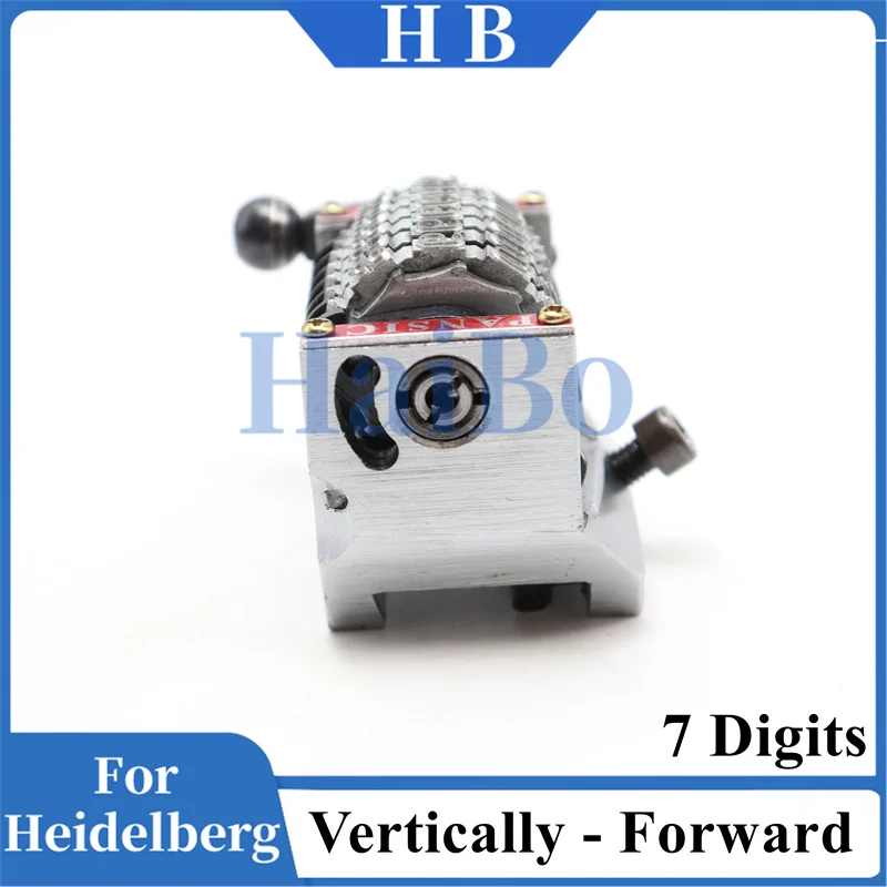 HaiBo Beste kwaliteit 7-cijferige 22,3 nummeringsmachine Verticaal naar voren 01234... automatisch teruggerichte