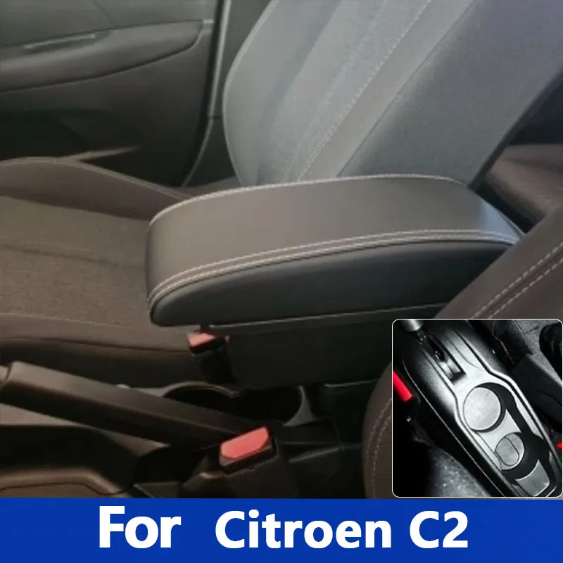 

Для Citroen C2 2003 2004 2005 2006 2007 2008 2009, ящик для хранения подлокотника, внутренняя модификация, многофункциональные аксессуары с USB