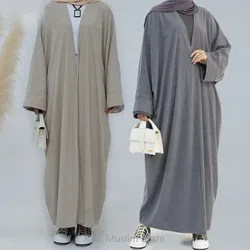 Abayas aberto para mulheres, vestido abaya muçulmano veludo, tamanho grande, kaftan marroquino, kebaya, roupas de cadigan robe, outono e inverno