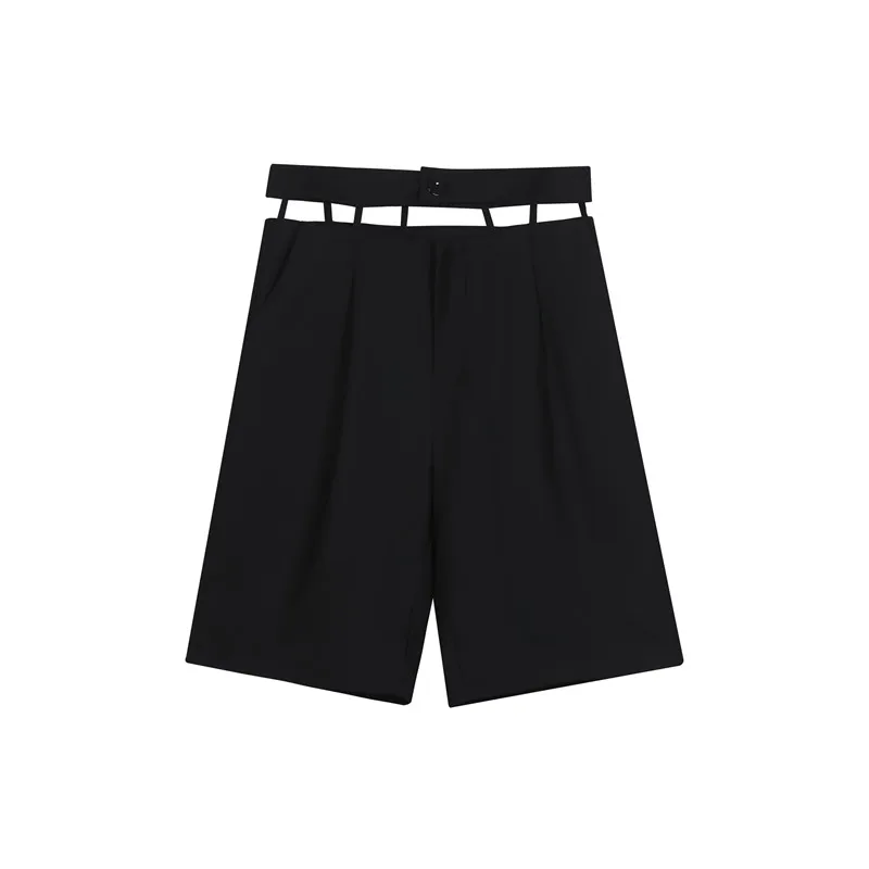 Mode neue 2024 Sommer Herren bekleidung Shorts lose gerade weites Bein männliche Freizeit hose aushöhlen Taille Menwear