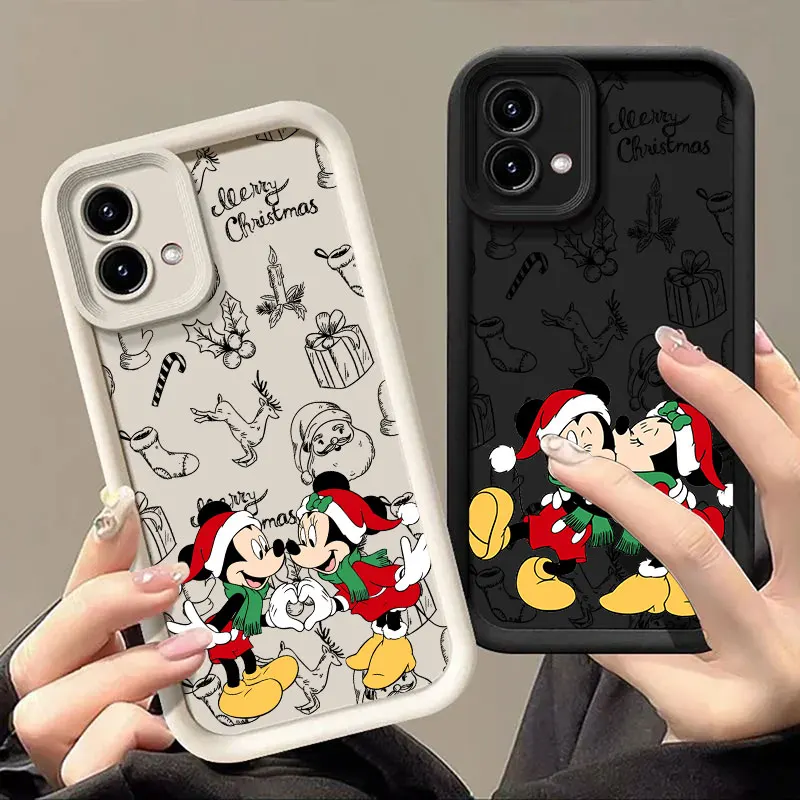 

Christmas Mickey Minnie Phone Case For Motorola Moto Edge 60 50 Fusion 40 G86 G56 G85 G84 G75 G54 G53 G35 G34 G15 G14 G05 Cover