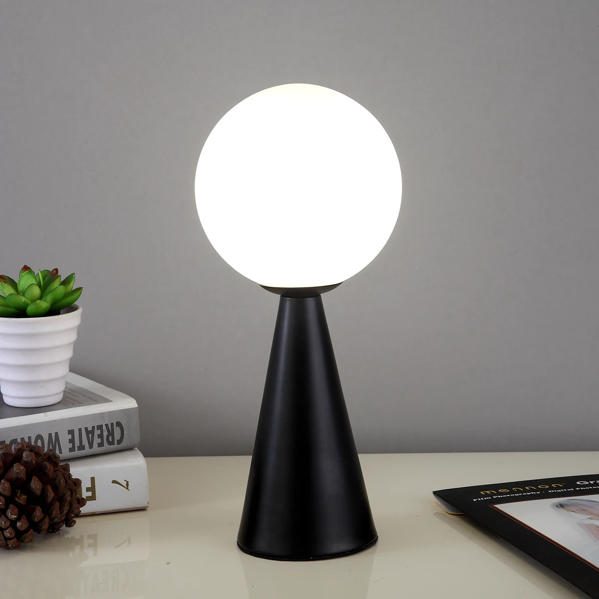 Led Creative Glass Table Lamp Bedroom Eye Protection Night Lamp Living Room Bedside Decoration Atmosphere Lamp Nordic Romance