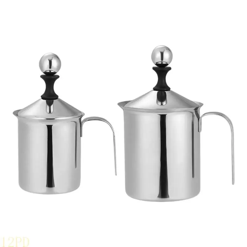 

12PD Handheld Quiet Coffee Milk Foam Maker Double Layer 304 Nonrust Steel Manual Whisks Without Noise