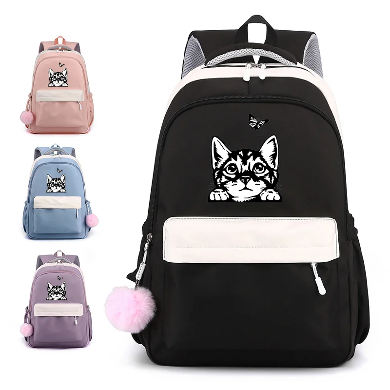 Funny Cat Pattern Harajuku Backpack New Teenagers Casual Cute Backpack School Bookbags Laptop Backpacks