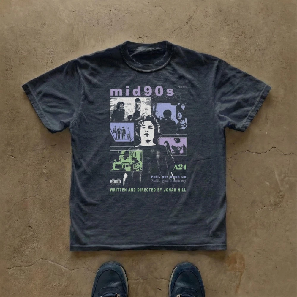 Mid90s Movie Vintage Tee Retro Film Poster T-Shirt Graphic Tee Short Sleeve Men's T-shirts for Summer