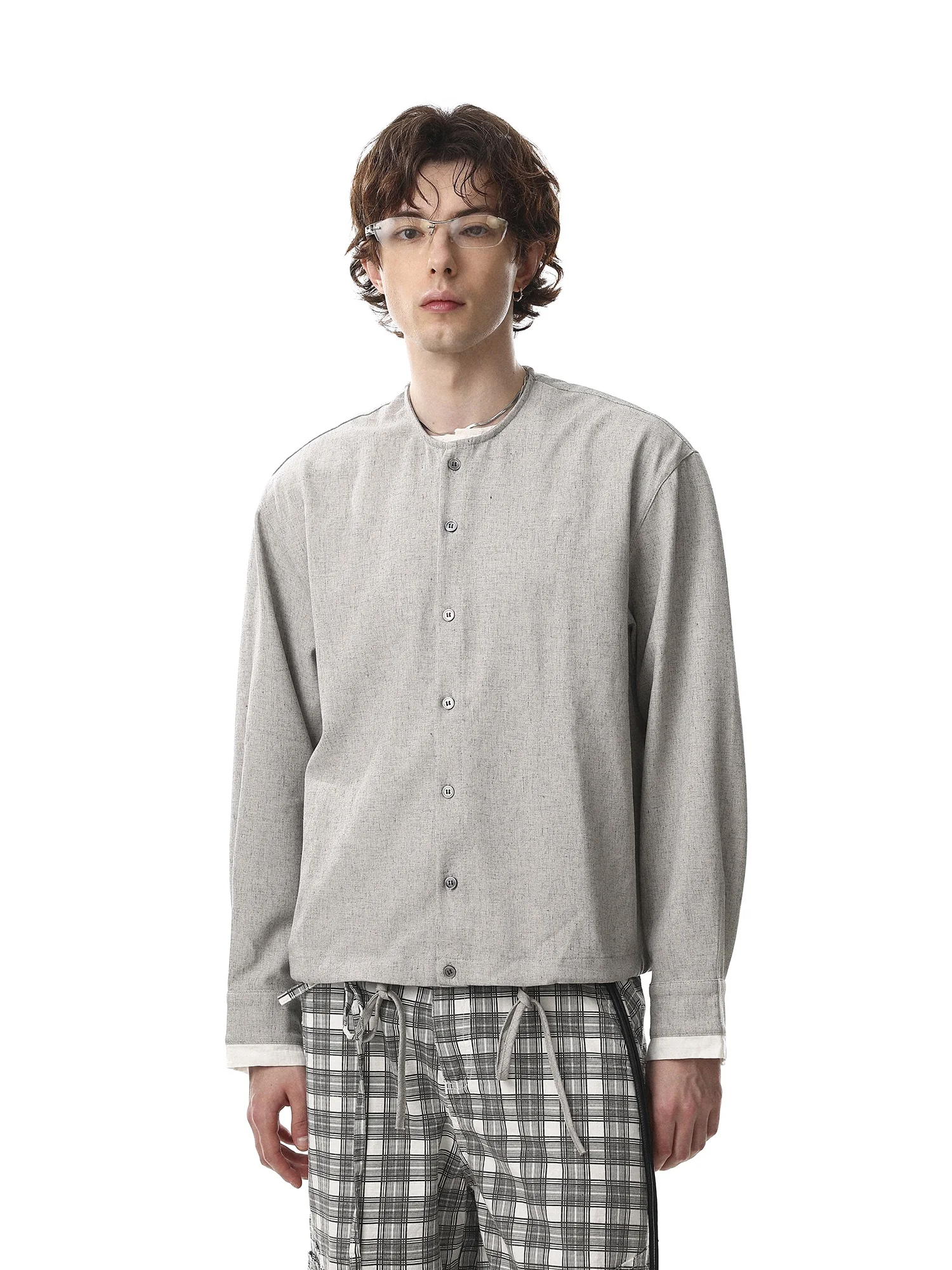 American Simple Style Men's Open Cardigan Jacket Loose Casual Outerwear Button Detailing Classic Casual Loose Fit Jacket