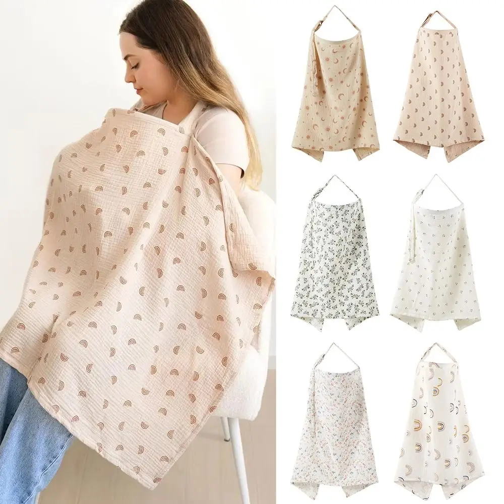with Arch Neckline Breastfeeding Nursing Cover Breathable Multi-purpose Feeding Cloth Adjustable Privacy Mother Nursing Cloth