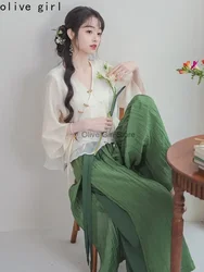 Chinese Clothes for Women Suits Red-crowned Crane Embroidered Tea Clothing Set Spring Short Shirt Women's Two Piece Pant Set