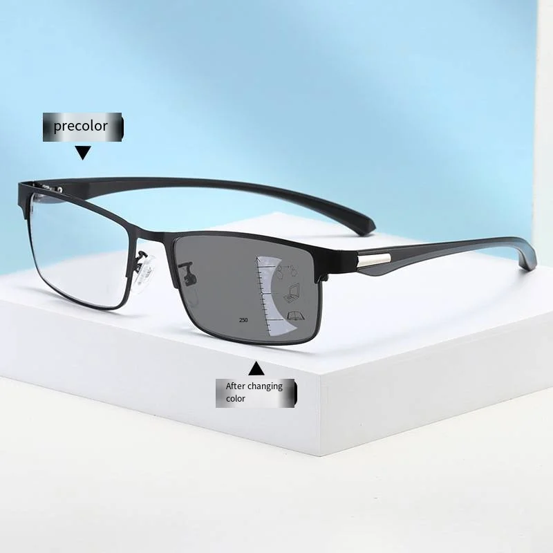 SY3006 new male photochromic reading glasses, near and far dual-purpose reading autozoom anti-blue progressive glasses for women