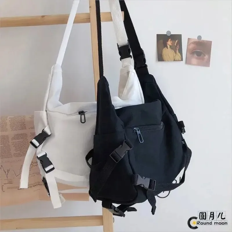 

Холщовые сумки-мессенджеры Harajuku для мужчин и женщин, сумки через плечо, школьные сумки большой вместимости, подходят для ежедневного использования, работы в кампусе, путешествиях