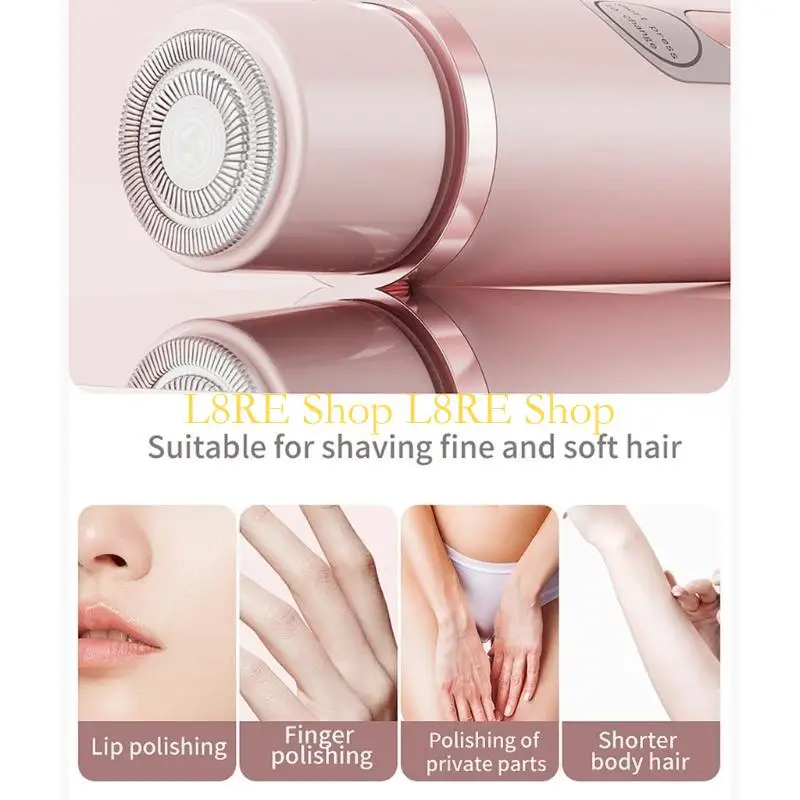 L8RE Women Shaver Efficient Hair Removal Tool Rechargeable Hair Trimmer Plastic Texture for Face Lip Chin Wet and Dry Use
