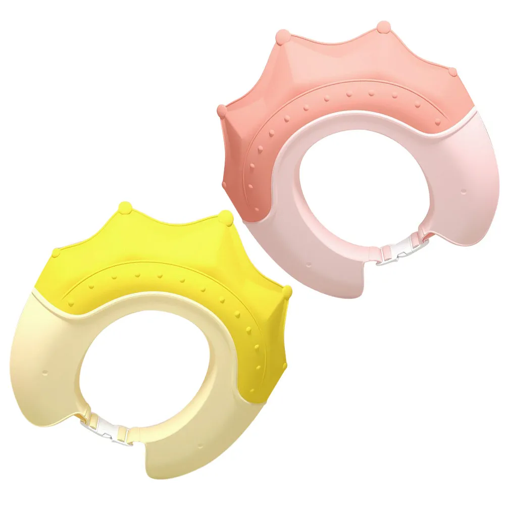 

2Pcs Silicone Baby Bathing Hat Crown Design Waterproof Shower Cap for Toddlers Hair Washing Bath Visor Kids Showering Hat