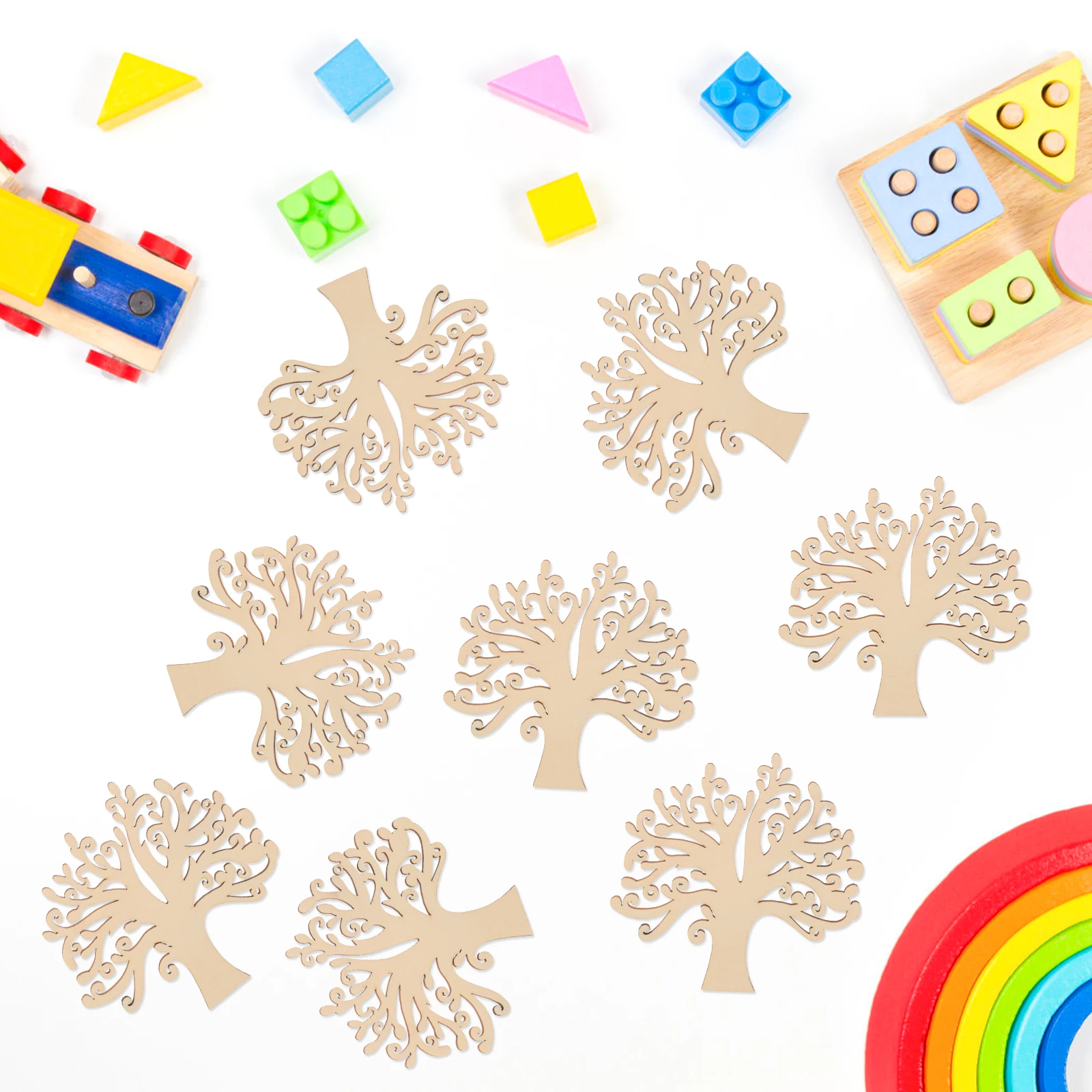

30 Pcs Christmas Tree Pieces DIY Gifts Natural Wood Diy Craft Wooden Slices Ornament Craft Material Sewing Accessories