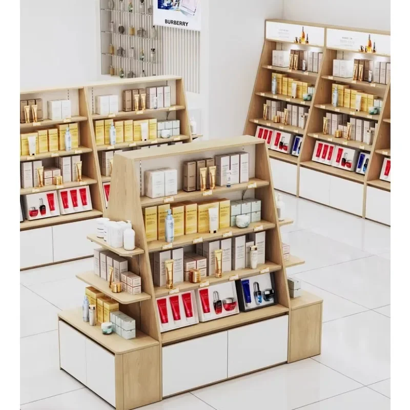 Solid wood shop Cosmetics display cabinet Product rack Shelf display cabinet Jewelry Zhongdao cabinet Sample display