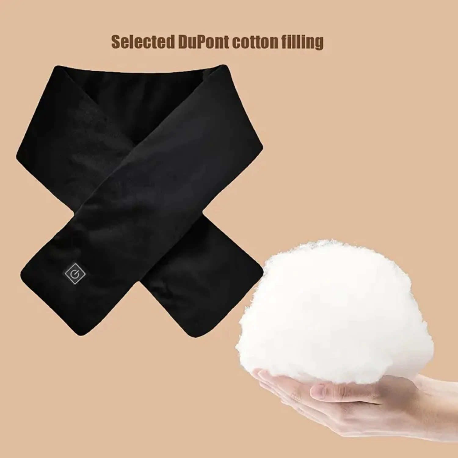 

USB Womens Heated Winter Scarf with Plush Collar, Neck Warmer, and Heating Pad - Three Temp Settings - USB Powered by Power Ban