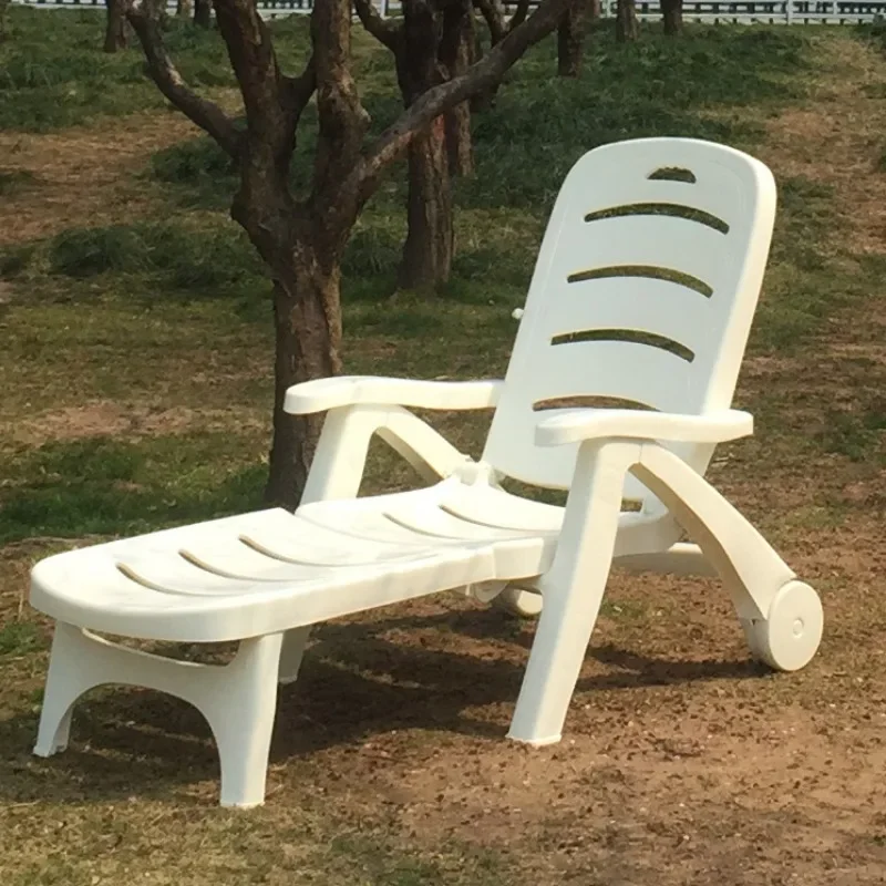 Sun Loungers Foldable Lazy Lunch Break Chairs Outdoor Beach Swimming Pool Courtyard Hotel Lounge Chairs Furniture