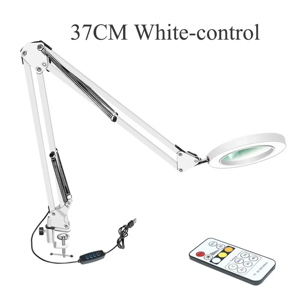 Vergrößerungsglas mit 72 LEDs, 10-fache Vergrößerung, USB, 3 Farben LED-Beleuchtung, NEU für Lötkolben-Reparatur/Tischlampe/Hautpflege – Detail 31