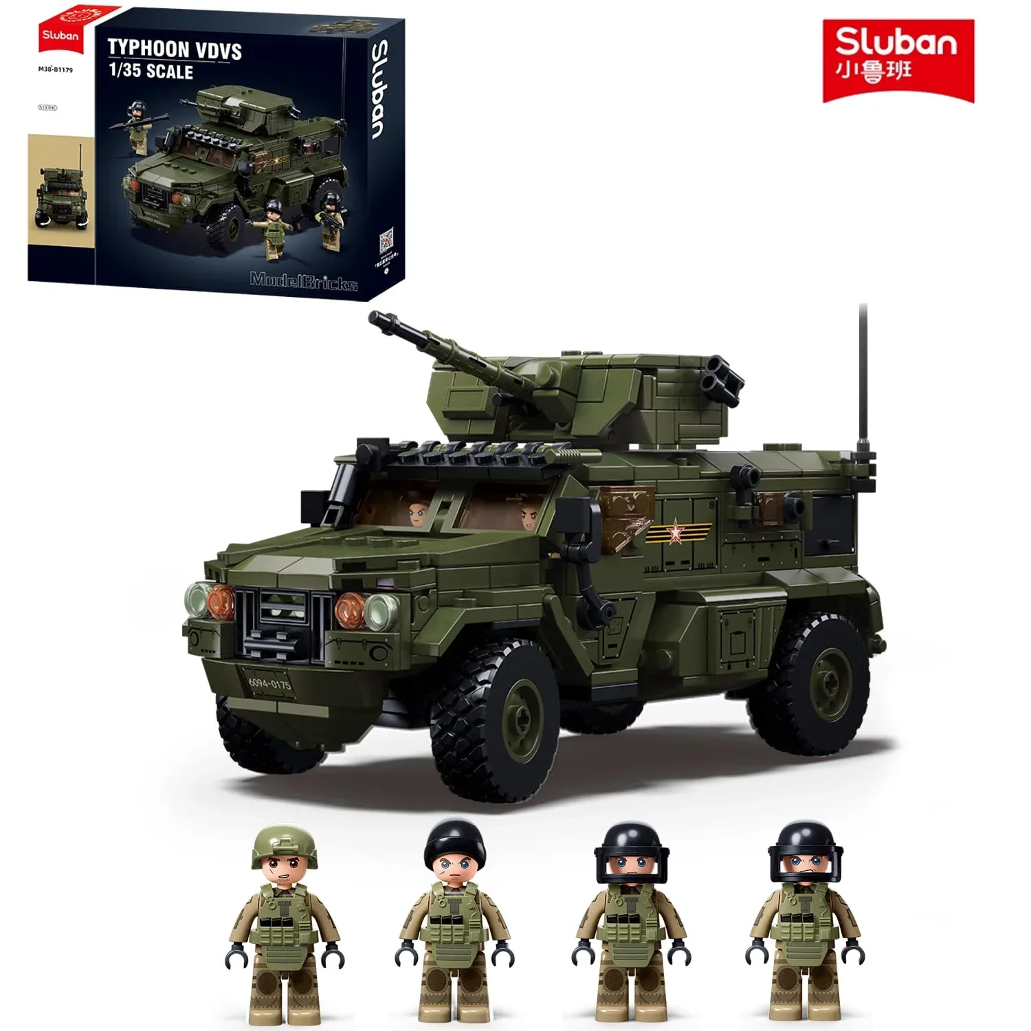 519PCS Typhoon-VDVS Assault Gepantserde Voertuig Auto Bouwstenen Sets Met Mini Figuren Poppen Educatief Speelgoed Cadeaus Voor kinderen