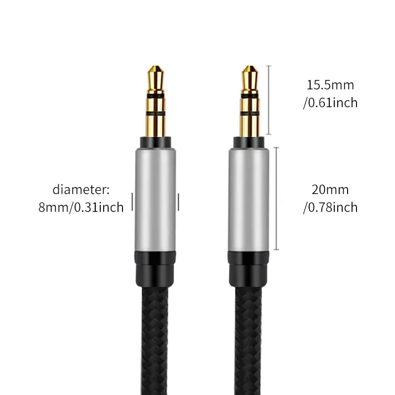 YYTCG AUX Cable Jack 3.5mm Audio Cable 3.5 Mm Jack Speaker Cable ForHeadphones Car AUX Cord